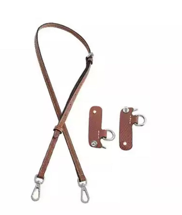Correa De Bolso Clásico Marrón Enganche Plateado - LUXEACCESSORY